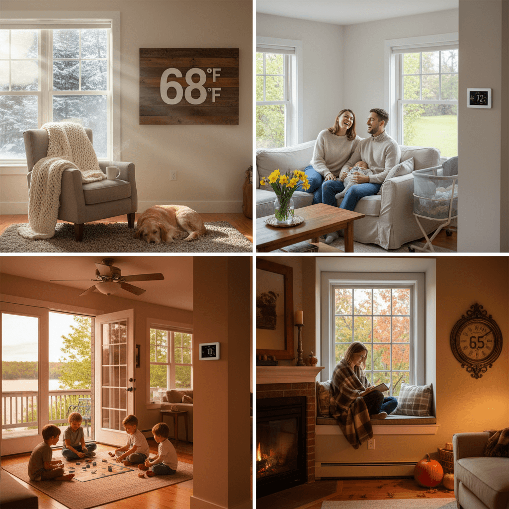 Comfortable heated home interior